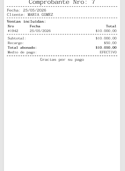 Comprobantes de pago y reportes de deuda - CajaPro POS Argentina